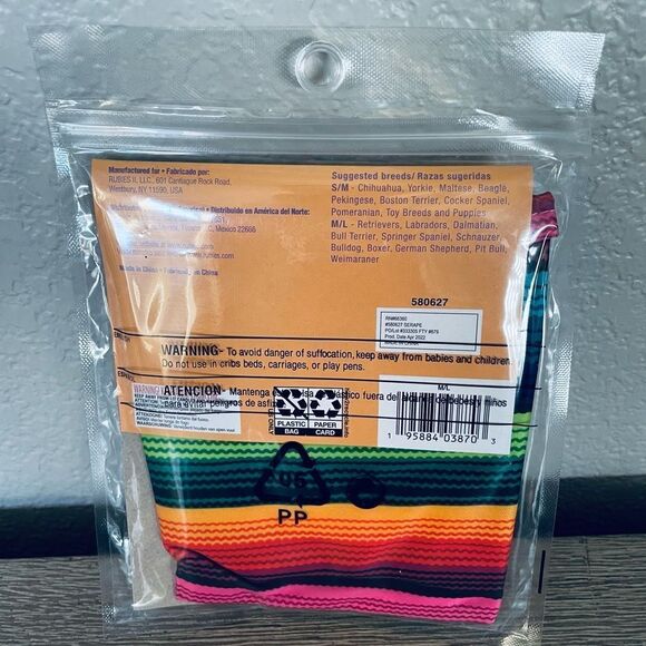 Halloween Dog Serape Mexican Costume M/L - Picture 3 of 3